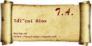 Técsi Alex névjegykártya
